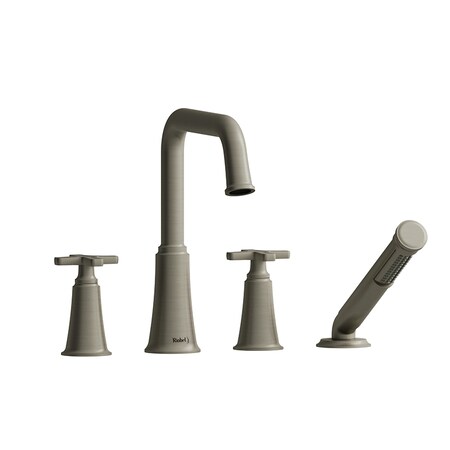 Riobel 4-Piece Deck-Mount Tub Filler With Hand Shower MMSQ12XBN